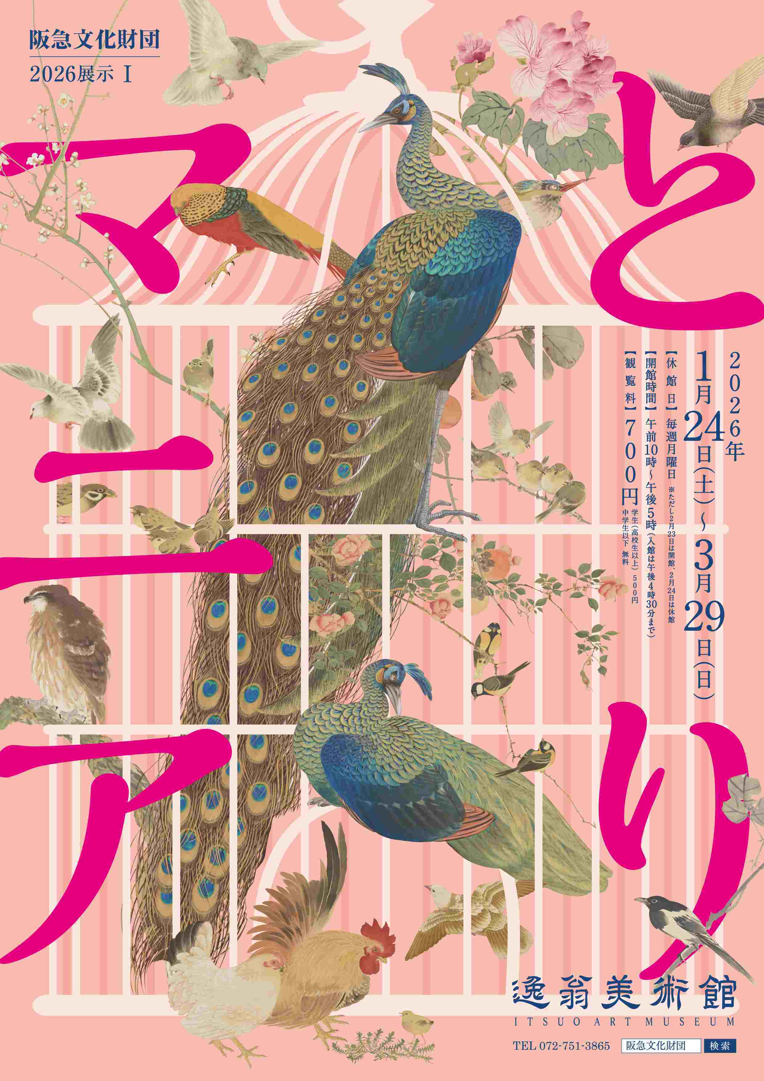 2月13日締め切り】逸翁美術館 2026展示I 「とりマニア」ご招待券を抽選